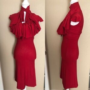 Olga kapustina Ruffled mock neck dress